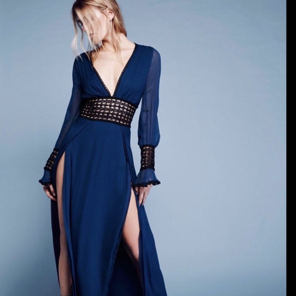 For Love and Lemons Lace Chiffon dress